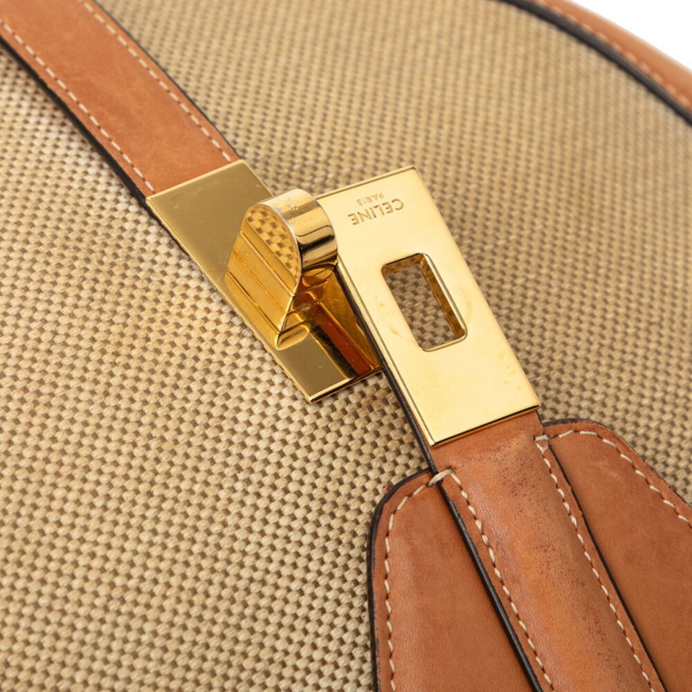 Celine 16 Seize Besace Crossbody Shoulder Bag, Brown/Beige Leather/Canvas, Wo... - Picture 4 of 6
